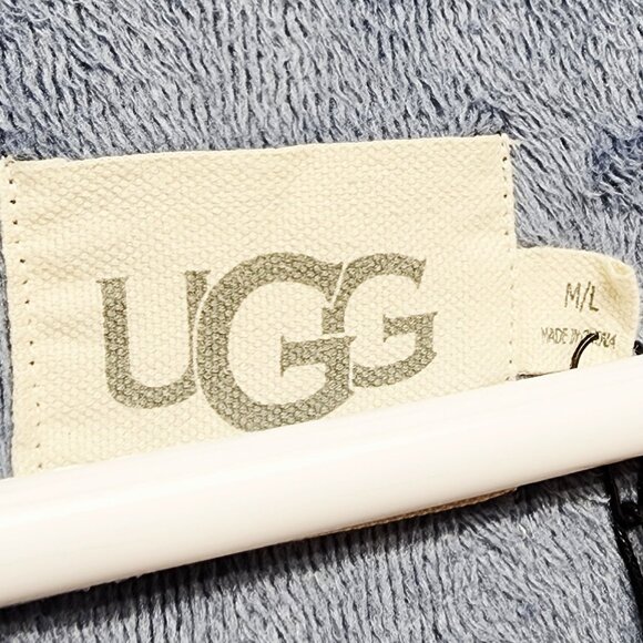 UGG Mens Navy Blue Reversible Robe Size M/L Soft Waist - Picture 2 of 6